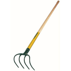 CROC À FUMIER 4 DENTS DOUILLE MANCHE BOIS CERTIFIE PEFC 100%