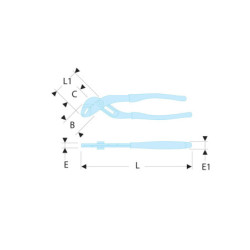 PINCE MULTIPRISES AVEC VERROUILLAGE BEC FIN 250mm 181EF.25CPEPB
