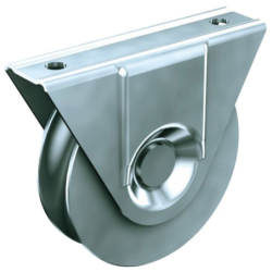 Monture à support extérieur acier galvanisé,Ø 80mm,gorge ronde Ø 20mm Mantion 21081R21
