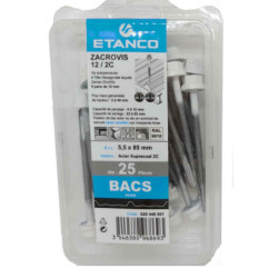 VIS AUTOPERCEUSE ZACROVIS TH12 5,5x85 RAL 9010 (blister 25 pcs)