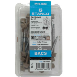 VIS AUTOPERCEUSE ZACROVIS TH12 6,3x75 RAL 7006 LAUZE (blister 25 pcs)