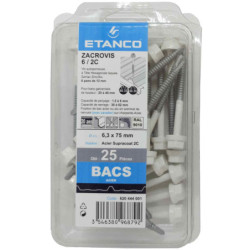VIS AUTOPERCEUSE ZACROVIS TH12 6,3x75 RAL 9010 (blister 25 pcs)