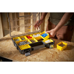 ORGANISEUR ETANCHE PROF 64mm 10 COMPARTIMENTS AMOVIBLES 45X36X6 cm