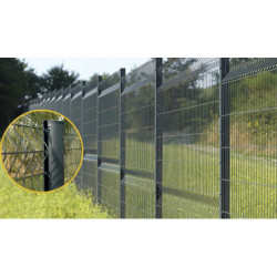 PANNEAU DE CLOTURE AXIS C HAUT 1.70mx LARG 2.48m Maille 200x55mm FIL 5mm GRIS 7016
