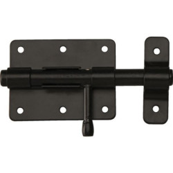 Verrou de box poire à visser avec gâche Ø 12mm laquée noir