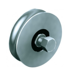 Galet acier de portail Ø 120mm,gorge ronde Ø 20mm Mantion 20120R21