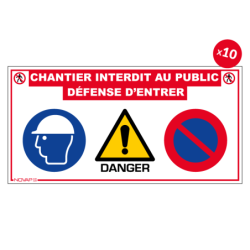 PANNEAU 800x400 mm CHANTIER MULTI-INFORMATIONS (SAC DE 10 PNX)