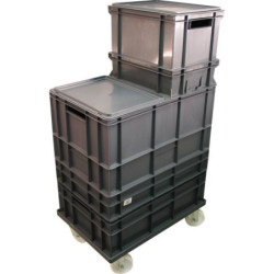 Bac de manutention palettisable ajouré 40 litres L 600 x l 400 x h 200 mm en polypropylène Gris