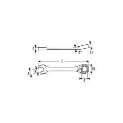 CLE MIXTE A CLIQUET 30mm EXPERT