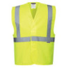 Gilet baudrier HV C472 1 bande horizontale 2 verticales Jaune