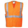 Gilet baudrier HV C472 1 bande horizontale 2 verticales Orange
