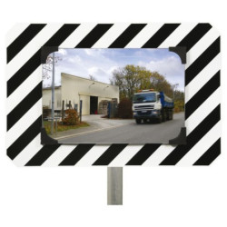 Miroir de circulation routiere conforme economique 450x600mm distance maxi d'observation 10m