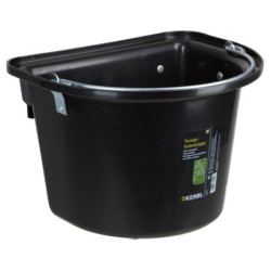 SEAU MANGEOIRE PLASTIQUE 12L, AVEC ANSE, NOIR