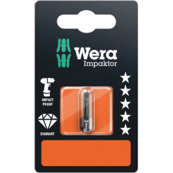 EMBOUT DE VISSAGE 1/4 CARRE 1x25mm (blister 1 pce)