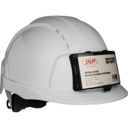 Casque Evo ventilé avec porte badge réglage crémaillère Blanc