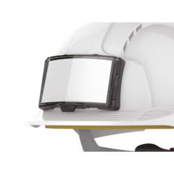 Casque Evo ventilé avec porte badge réglage crémaillère Blanc