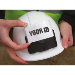 Casque Evo ventilé avec porte badge réglage crémaillère Blanc