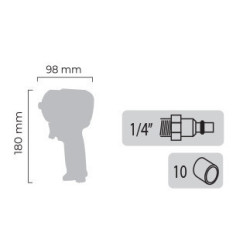 CLÉ À CHOCS 1/2' 1173 ULTRA COMPACTE COUPLE DE SERRAGE 610 Nm