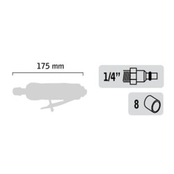 MEULEUSE DROITE PNEUMATIQUE PINCE Ø6mm