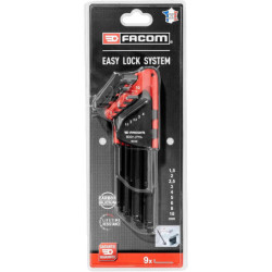 JEU DE 9 CLES MALES LONGUES 6 PANS TETES SPHERIQUES 83SH.JP9APF