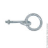 Anneau d'écurie à écrou Ø du fil 10 mm , Ø Interieur 50 mm , longeur 90 mm Zingué blanc Torbel 50112