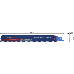 LAME SCIE SABRE EXPERT CARBURE ACIER 225mm S1155CHM