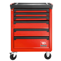 SERVANTE D'ATELIER ROLL 6 tiroirs 3 modules par tiroir rouge ROLL.6M3APF