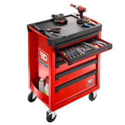 SERVANTE D'ATELIER ROLL 6 tiroirs 3 modules par tiroir rouge ROLL.6M3APF