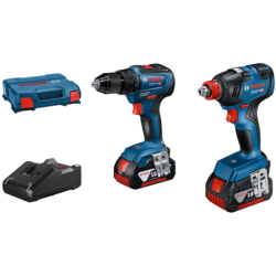 Pack de 2 outils Perceuse-visseuse GSR 18V-55 + Boulonneuse GDX 18V-200 + 2 batteries + chargeur ra