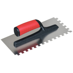 PLATOIR A COLLE INOX DENTS CARREES 10x10 280x120mm MANCHE FIBRE