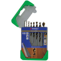 Coffret de 8 forets à bois Speed point Ø2 à 10mm Queue à 3 méplats