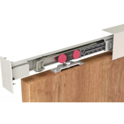 ENSEMBLE RAIL ET ACCESSOIRES POUR 1 PORTE COULISSANTE DE 10 A 80kg LONG 1,95m