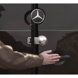 VERROU DE SÉCURITÉ POUR VÉHICULE UTILITAIRE UFO KIT 2 PIECES, INOX AVEC 3 CLÉS