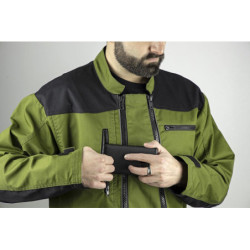 Combinaison 2 zip Trident polyester coton 245g Vert mousse/noir
