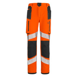 Pantalon HV stretch Star PI polyester recyclé 280g Orange/noir