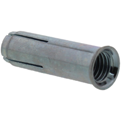 CHEVILLE METALLIQUE FEMELLE GRIP+L AVEC COLERETTE M6x25mm