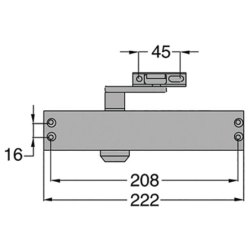 FERME-PORTE COMPLET GR150-4/2 BRAS STAND. ARGENT
