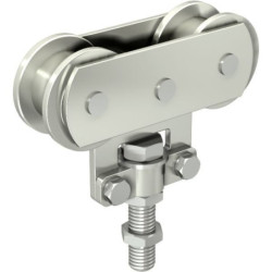 Monture à galet acier fixation sur chant SPORTUB pour rail 50x40mm Mantion 0255A