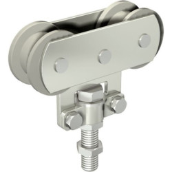 Monture à galet delrin fixation sur chant SPORTUB pour rail 50x40mm Mantion 0255D