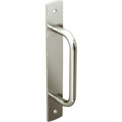 Poignée en applique sur platine de 265 x 40 mm Hauteur 69 mm acier zingué Mantion 1297
