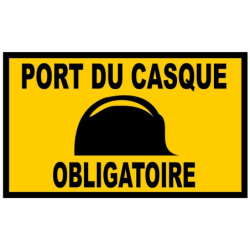 PLAQUE 330x200 mm PORT DU CASQUE OBLIGATOIRE