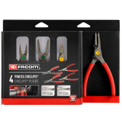 JEU DE 4 PINCES CIRCLIPS INTÉRIEURES/EXTÉRIEURES, BECS DROITS, 12 à 25mm et 18 à 60mm PCSNJ4PB