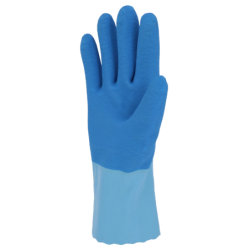 Gant chimie latex crépé bleu 30cm 3131X - AKLPT