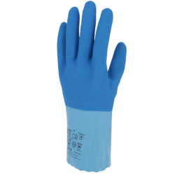 Gant chimie latex crépé bleu 30cm 3131X - AKLPT