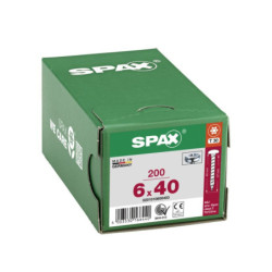 VIS A BOIS SPAX TR TORX T30 6x40mm F.T WIROX (boite 200 pcs)