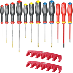 JEU DE 12 TOURNEVIS PROTWIST + RATELIER AT.J12R1PB