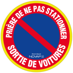 DISQUE 300 mm HAUTE VISIBILITE PRIERE DE NE PAS STATIONNER SORTIE DES VOITURES