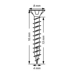 VIS A BOIS SPAX TF TORX T20 4x16mm F.T WIROX (boite 100 pcs)