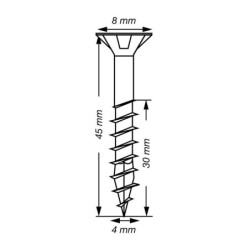 VIS A BOIS SPAX TF TORX T20 4x45mm F.P WIROX (boite 40 pcs)