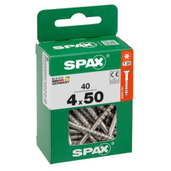 VIS A BOIS SPAX TF TORX T20 4x50mm F.P WIROX (boite 40 pcs)